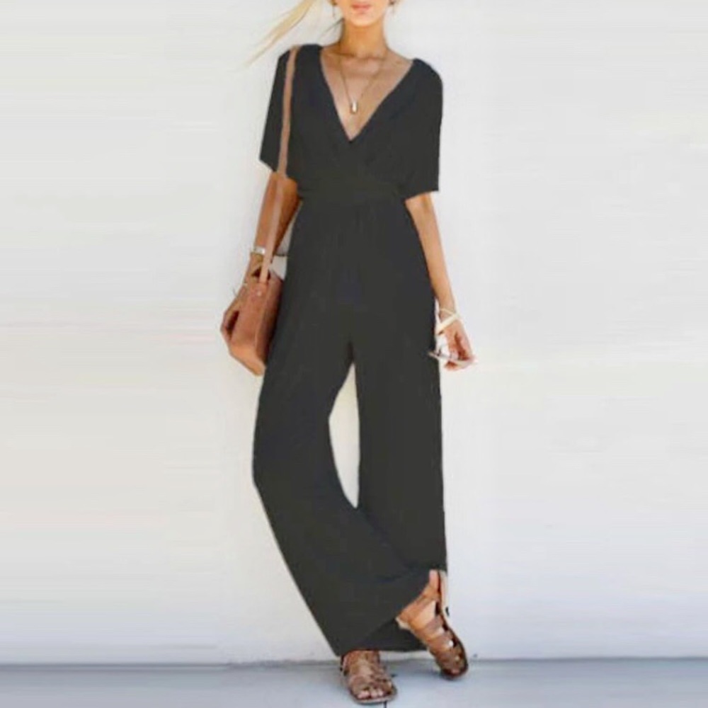 New! Black Wide Leg Jumpsuit